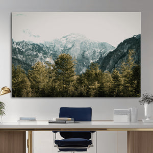 Mountain Forest Wall Art Canvas Print, Alpine Landscape