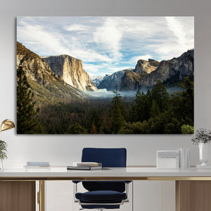 Yosemite Valley Mountain Wall Art Canvas Print, Granite