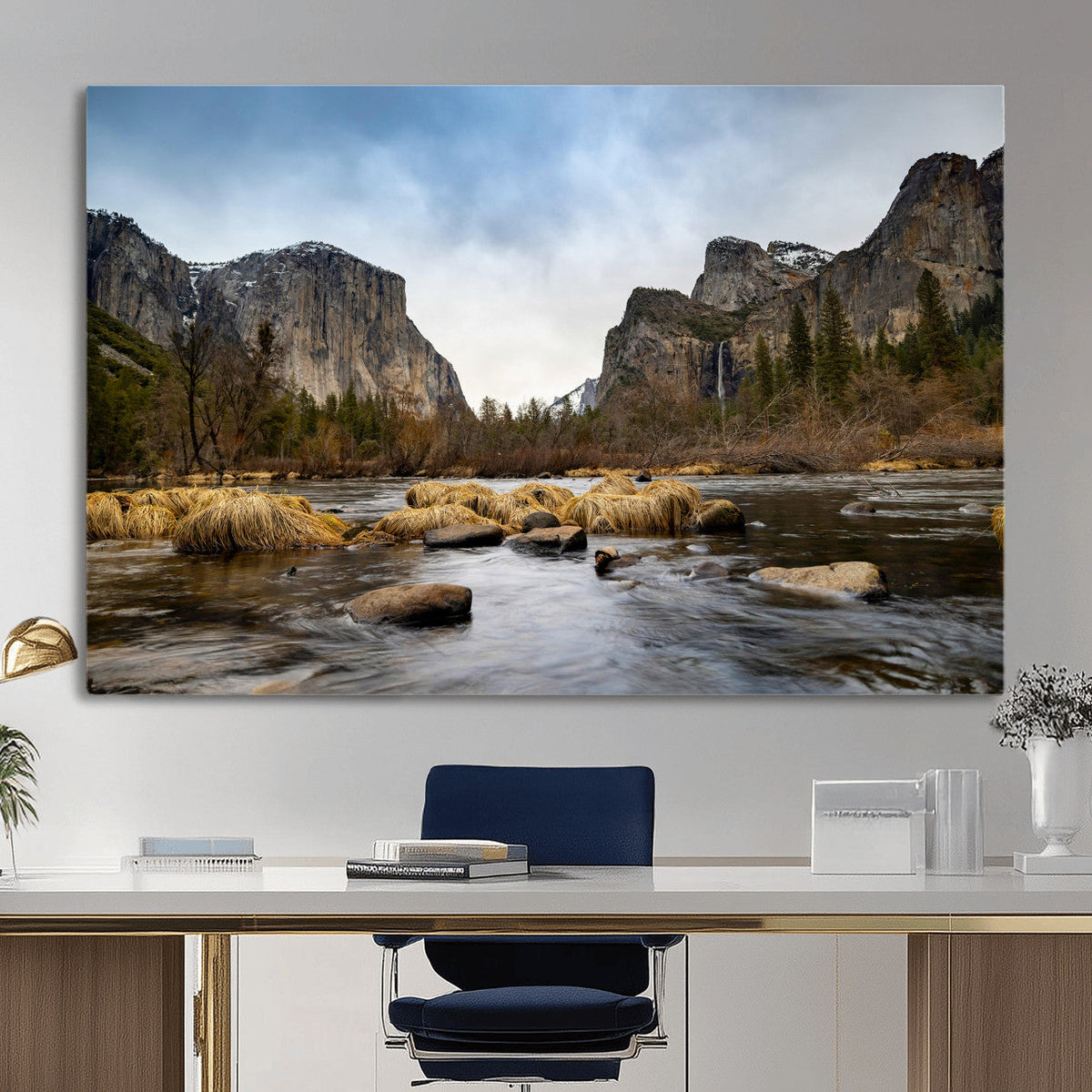 Yosemite Valley Mountain Landscape Wall Art Canvas Print,
