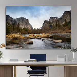 Yosemite Valley Mountain Landscape Wall Art Canvas Print,