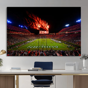 Auburn Stadium Wall Art Canvas Print, College Football Night