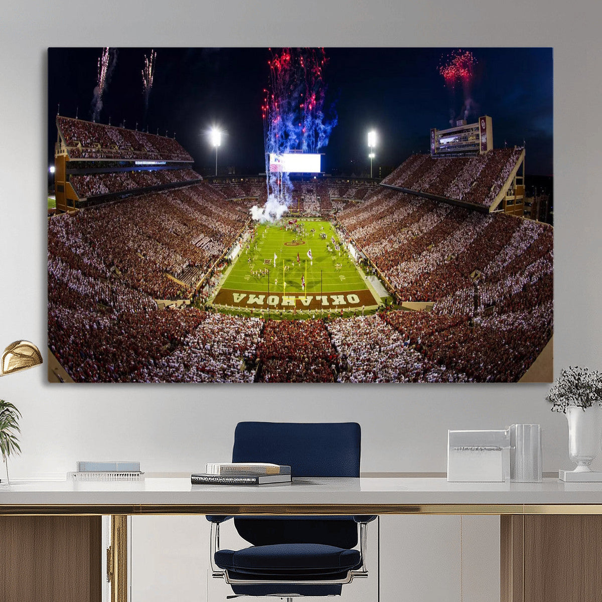 Oklahoma Memorial Stadium Wall Art Canvas Print – Oklahoma