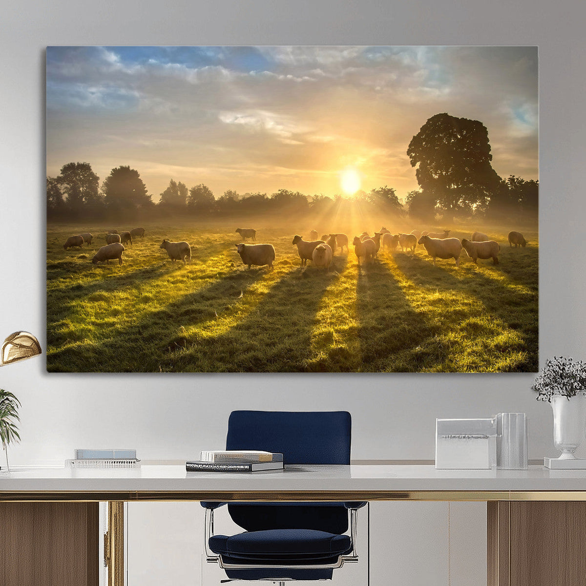 Sheep Wall Art Canvas Print – Rural Farm Animal Artwork