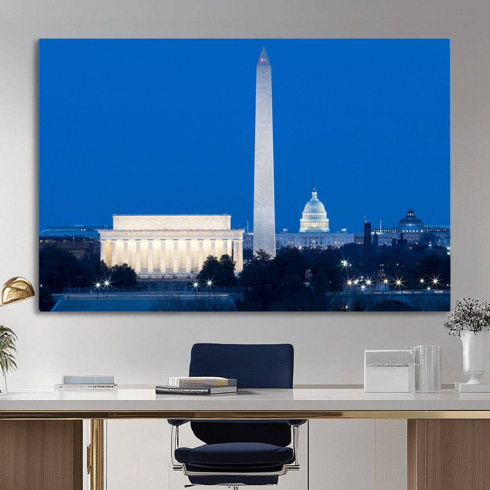 Washington DC Skyline Wall Art Canvas Print – Lincoln