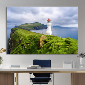 Cliffside Lighthouse Wall Art Canvas Print – Coastal