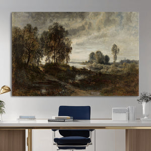 Adolf Dressler Landscape of the Oder River Wall Art Canvas