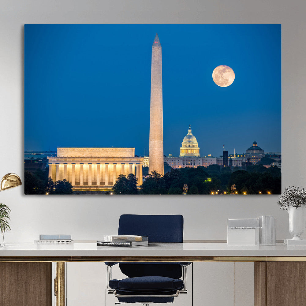 Washington DC Skyline Wall Art Canvas Print – Lincoln