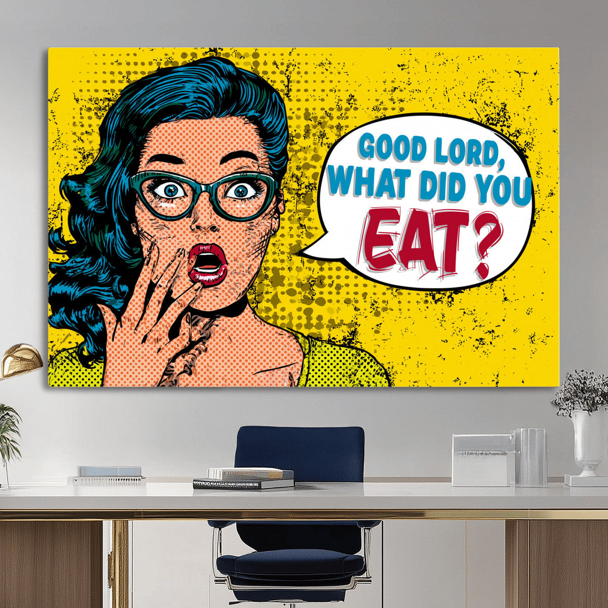 Pop Art Print Bathroom Sign Wall Art Canvas Print — Funny