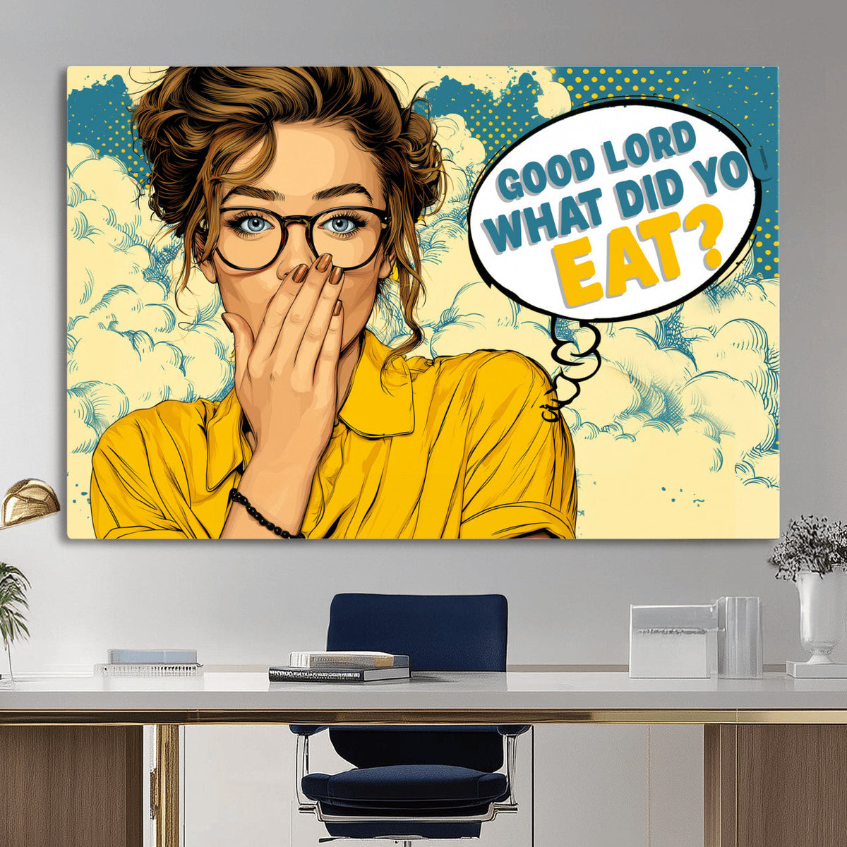 Pop Art Print Bathroom Sign Wall Art Canvas Print — Funny