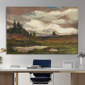 Gustav Macoun Heathland Canvas Print, Czech Landscape Oil