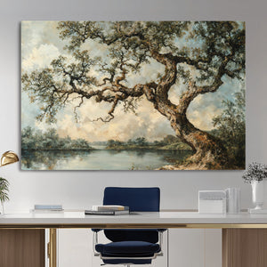 Old Oak Tree Canvas Wall Art, Turner Inspired Romantic