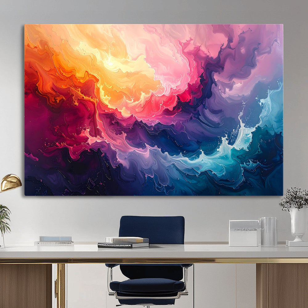 Colorful Abstract Canvas Wall Art Print, Vibrant Popup Color Art Print