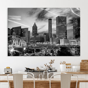 Black and White Atlanta Wall Art Canvas Print