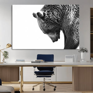Black and White Grizzly 399 Bear Canvas Print Wall Art |
