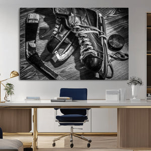 Old Pair of Mens Skates Wall Art Canvas, Men Skates Wall Art