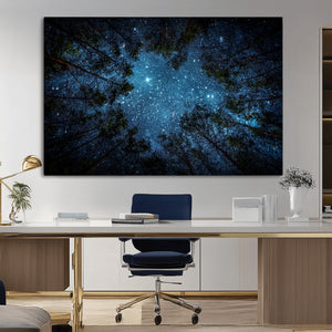 Forest and Stars Wall Art Canvas Print