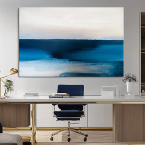 Dark Blue Abstract Wall Art Canvas Print