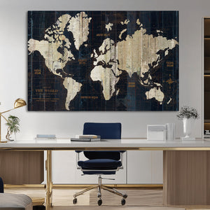 World Map Canvas Print – Detailed Map of the World Wall Art