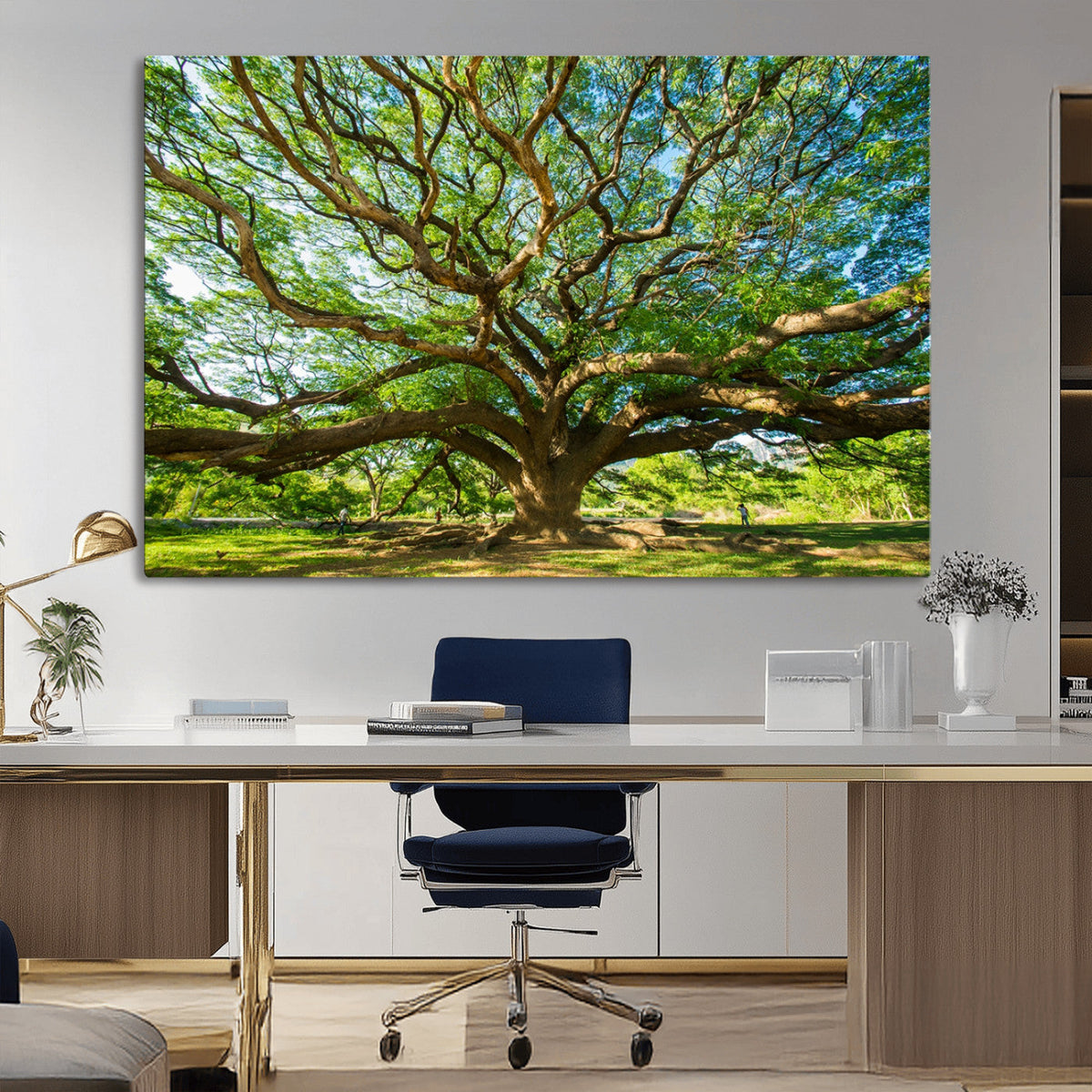 Majestic Oak Tree Wall Art – Serene Nature Canvas Print with