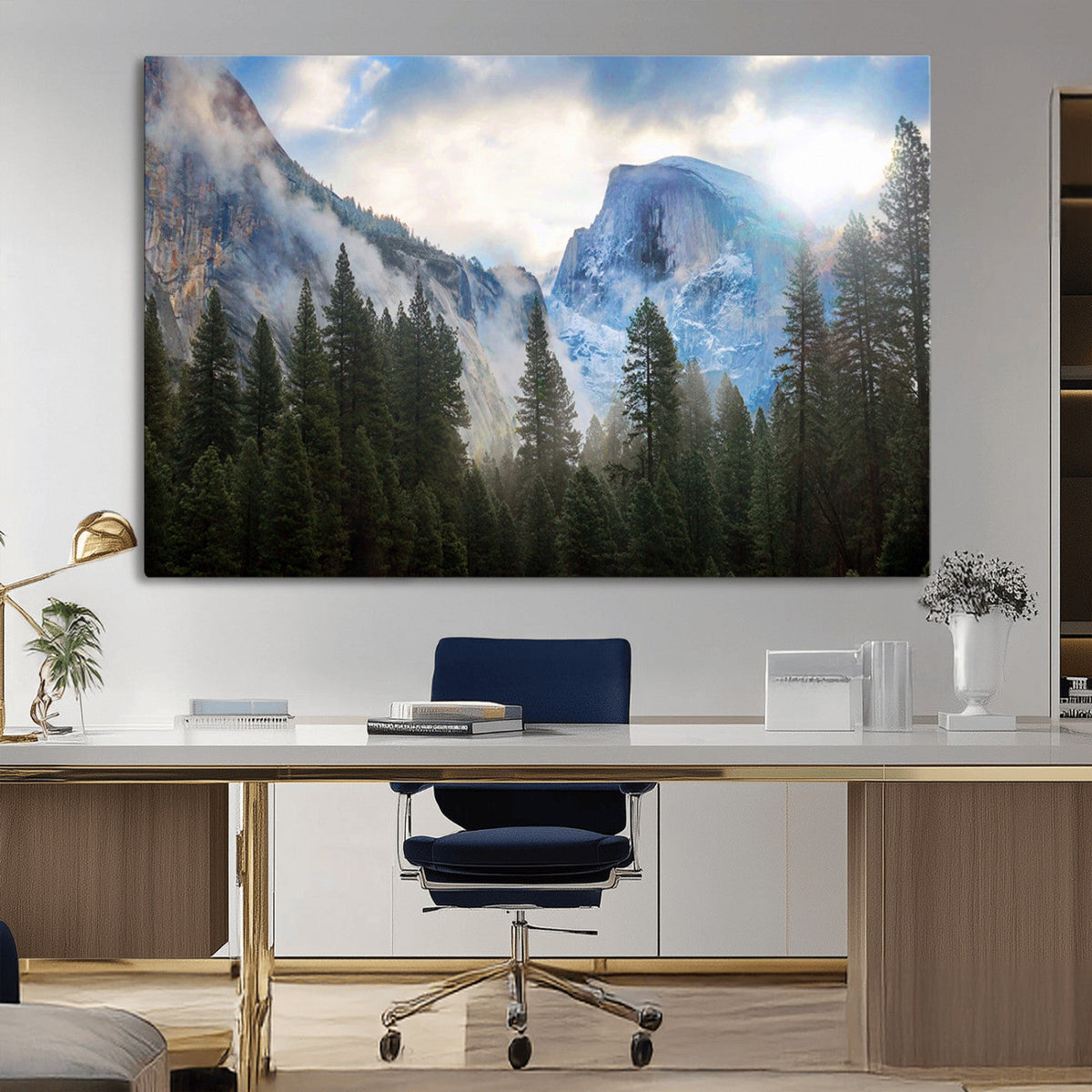 Half Dome Yosemite Calinia Wall Art Canvas Print El Capitan