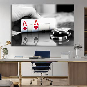 Aces Poker Art Poker Game Wall Art Canvas Print