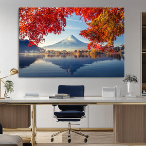 Mount Fuji Canvas Wall Art Japan Autumn Mountain Canvas