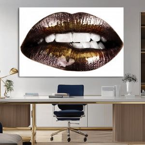 Close Up Lips Wall Art Canvas Print