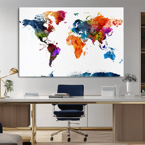 World Map Canvas Print – Detailed Map of the World Wall Art