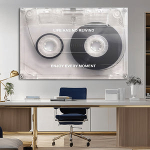 Vintage Cassette Tape Canvas Wall Art - Inspirational 'Life