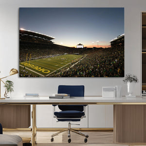 Oregon Ducks Football Team Print - Eugene Autzen Stadium