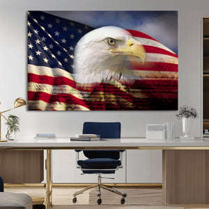 American Flag Eagle Symbol Wall Art, American Flag Eagle