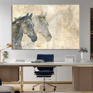 Abstract Horse Canvas Print | Modern Farmhouse Wall Art |