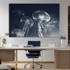Jellyfish Wall Art Canvas Print, Modern Abstract Jellyfish