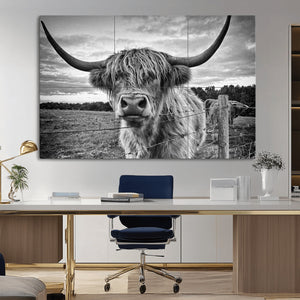 Scottish Highland Cow Wall Art Canvas Print | Ready to Hang