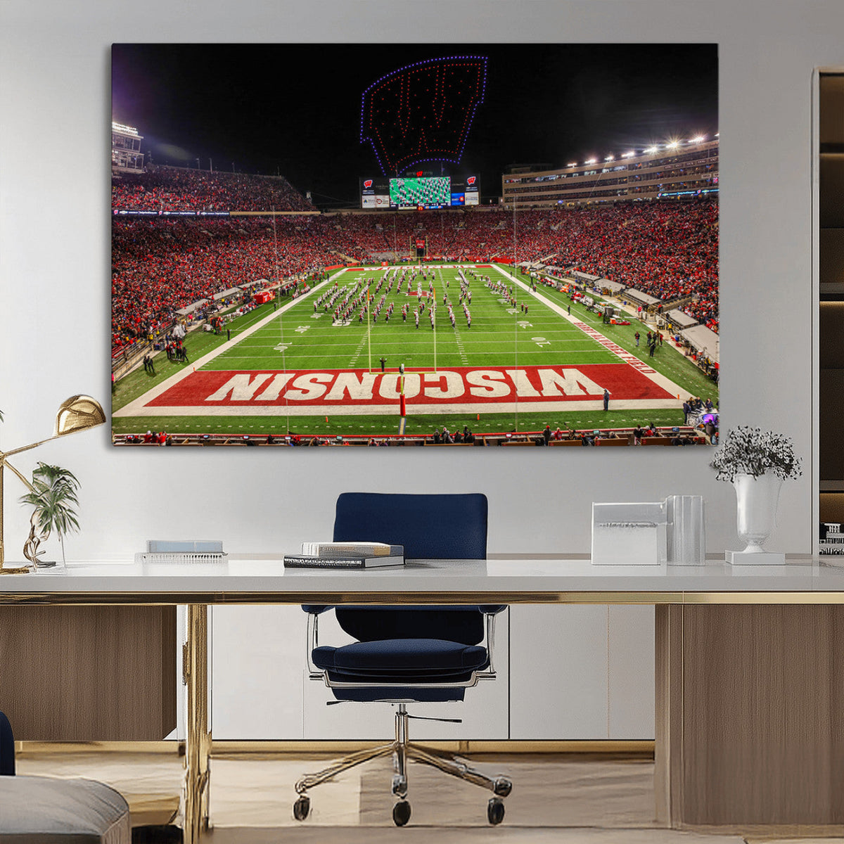 Wisconsin Badgers Football Team Print Canvas- Madison Camp