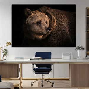 Wild Grizzly 399 Bear Canvas Wall Art Print, Bear Animal