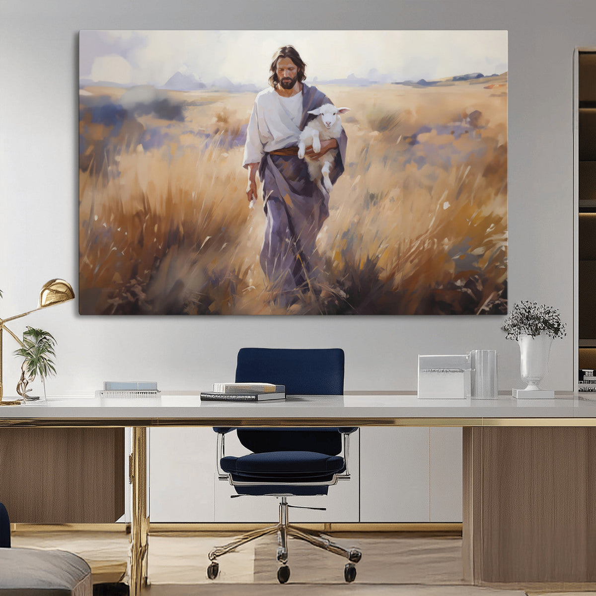 Jesus the Good Shepherd Wall Art Canvas Print - Lost Lamb