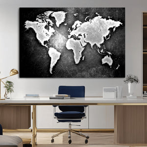 World Map Wall Art Canvas Print – Framed Wall Art for