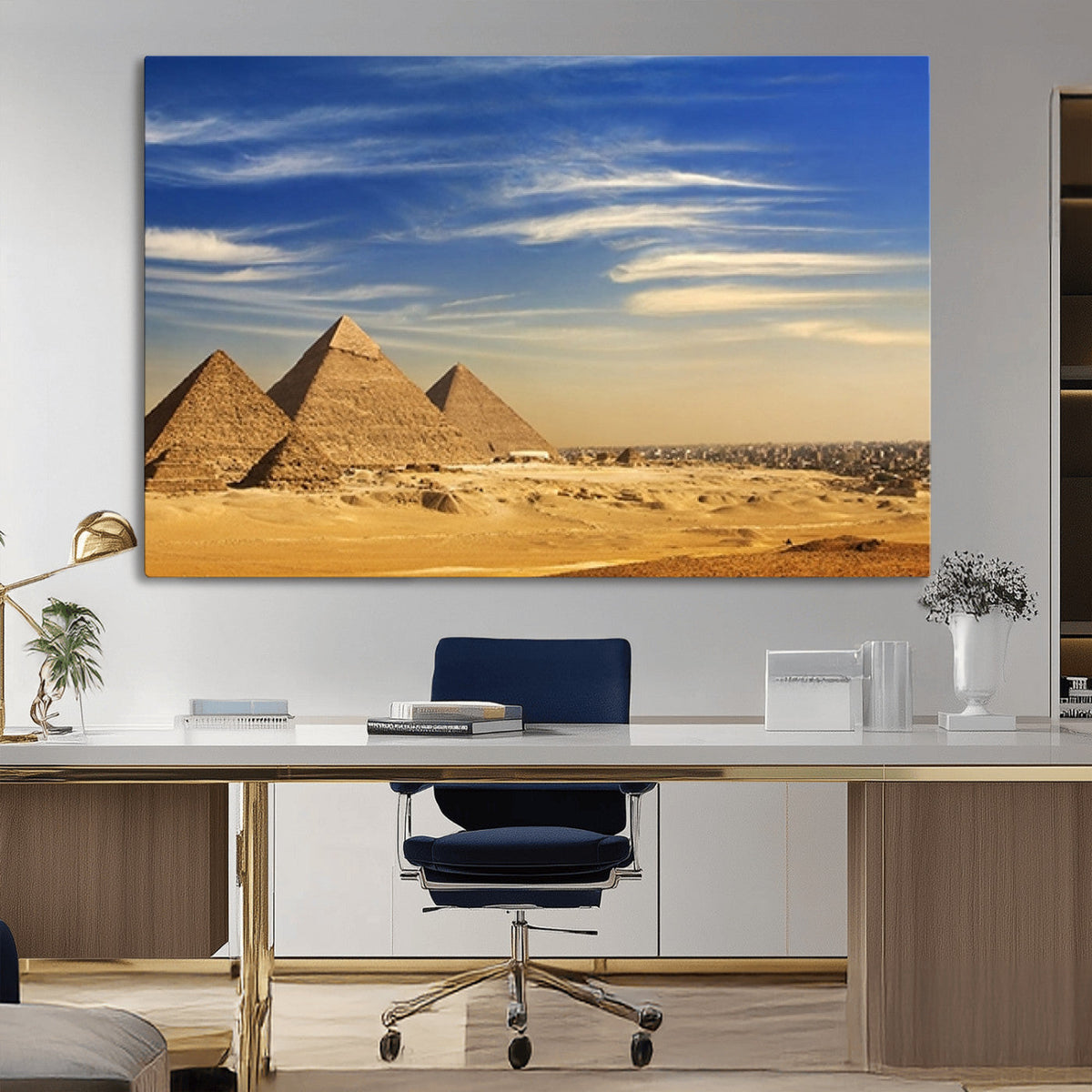 Majestic Ancient Wonders Wall Art Canvas Print – Golden