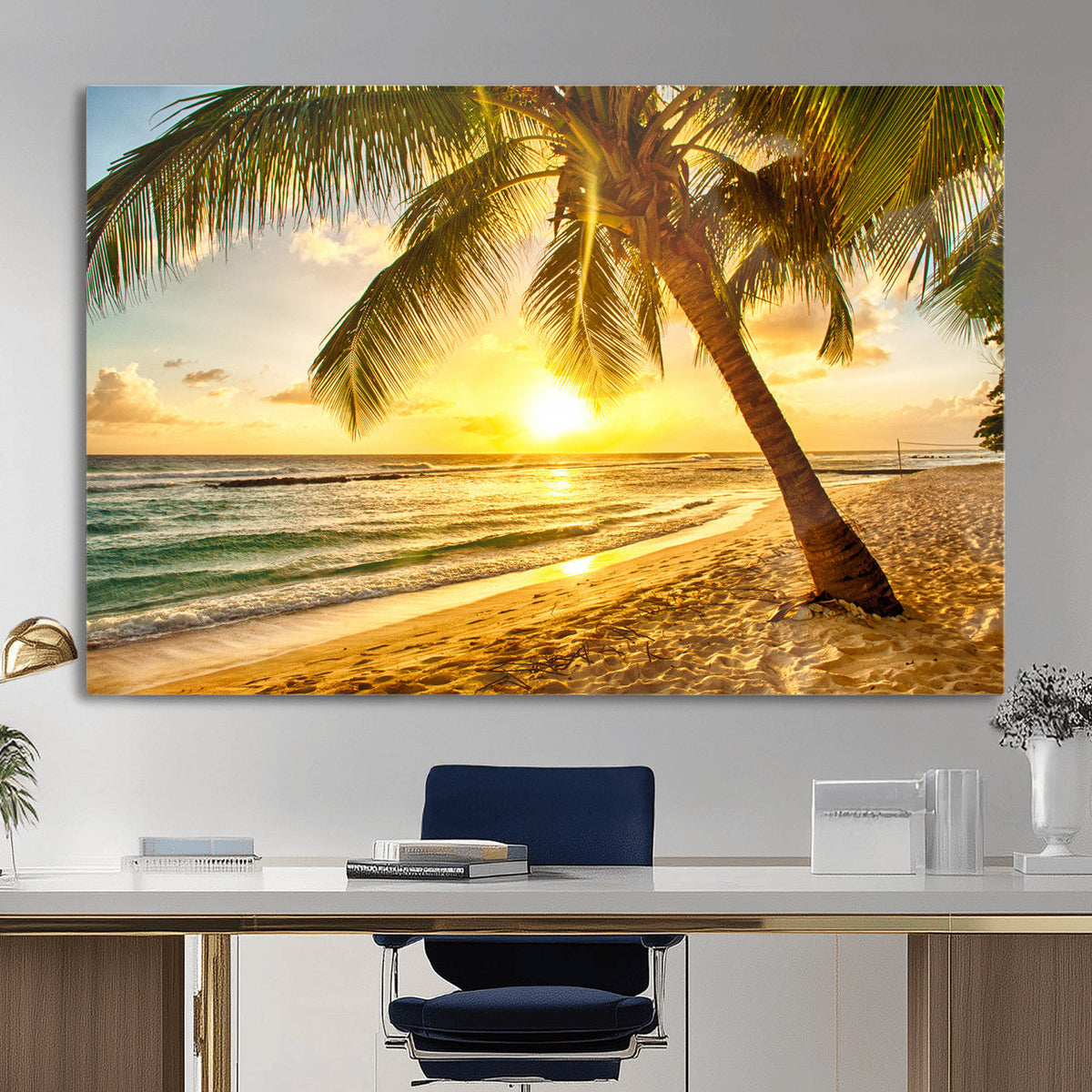 Beach Sunset Canvas Wall Art Print - Tropical Beach Canvas