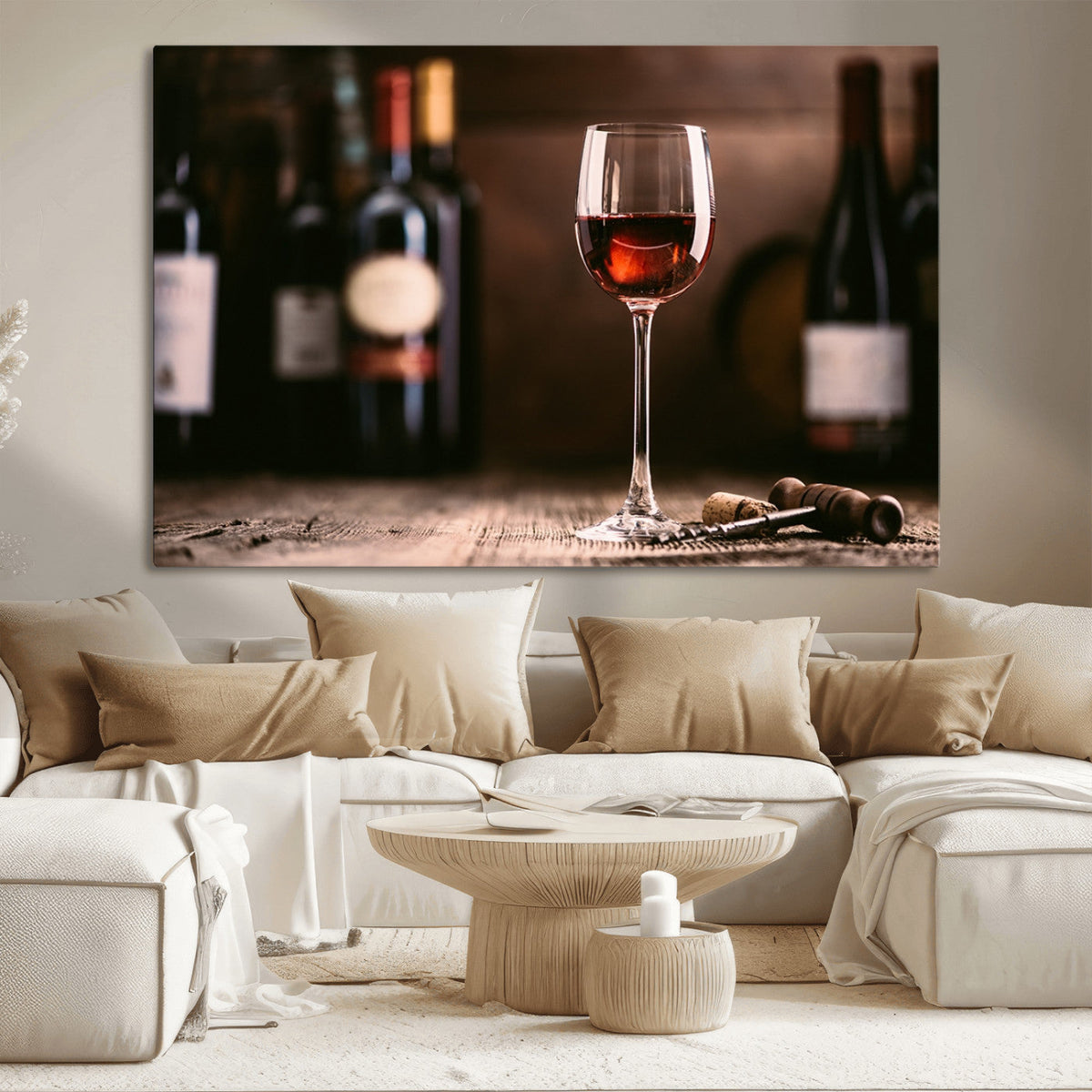 Red Wine and Bottle Canvas Print