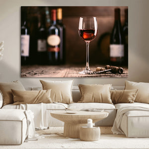 Red Wine and Bottle Canvas Print