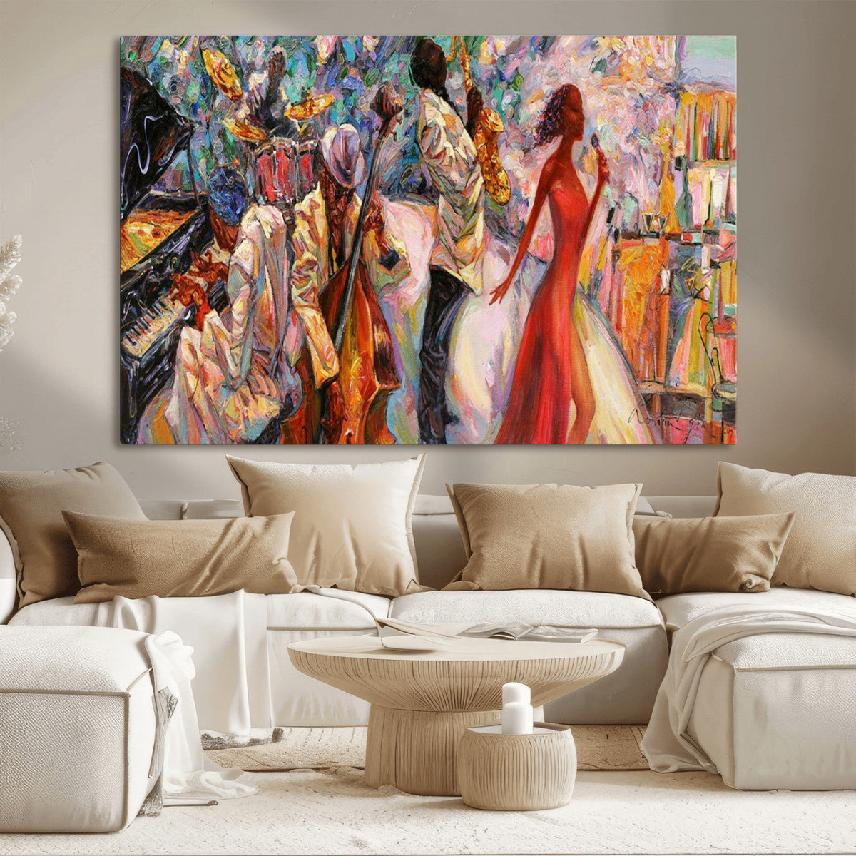 Abstract Afro American Jazz Canvas Wall Art | Music-Inspired