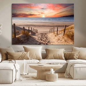 Sunset on the Sea Wall Art Canvas Print
