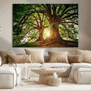 Majestic Ancient Tree Wall Art, NatureCanvas Print, Woodland