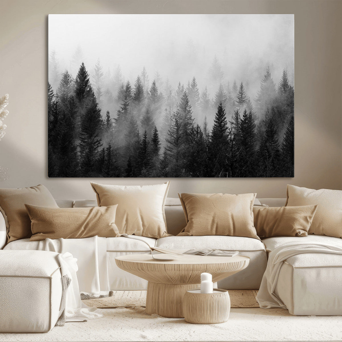 Fogy Forest Canvas Wall Art Print - Mountain Wall Art with