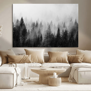 Fogy Forest Canvas Wall Art Print - Mountain Wall Art with