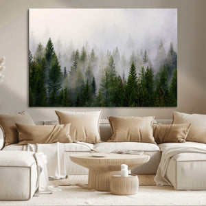 Forest Wall Art Canvas Print | Foggy Forest Wall Art | Pine