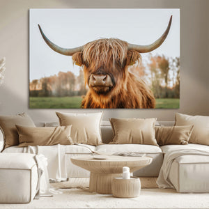 Highland Cow Animal Scottish Cattle Art Print Farmhouse Wall