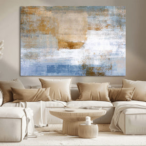 Blue Multi Panel Abstract Wall Art Canvas, Abstract Blue and